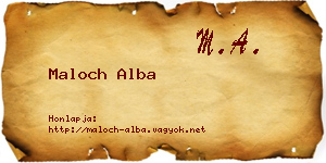Maloch Alba névjegykártya